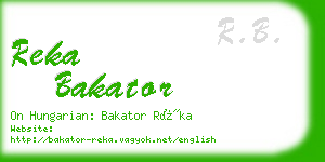 reka bakator business card